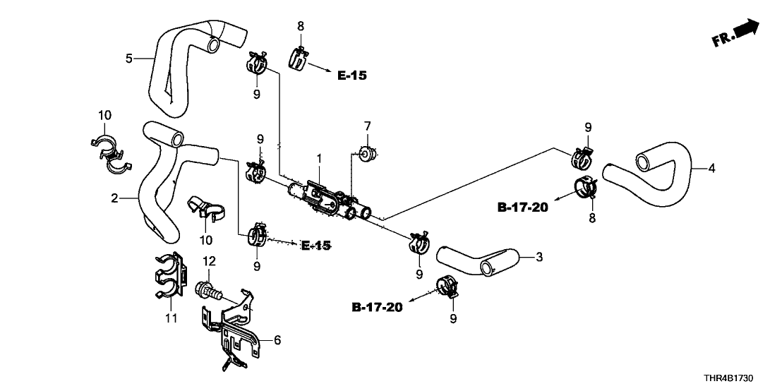 Honda 79721-THR-A00 Hose A, Water Inlet