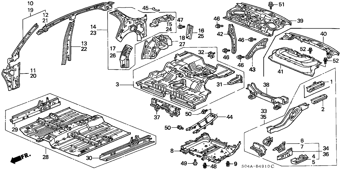 Honda 65610-S1G-A00ZZ Frame, R. RR.