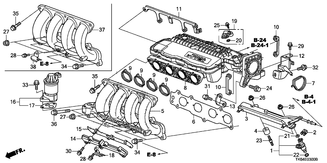 Honda 17132-RB0-000 Stay A, In. Manifold