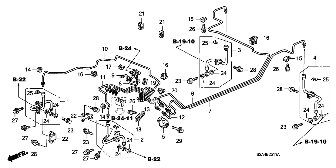 Honda 46376-S2A-A61 Pipe W, Brake