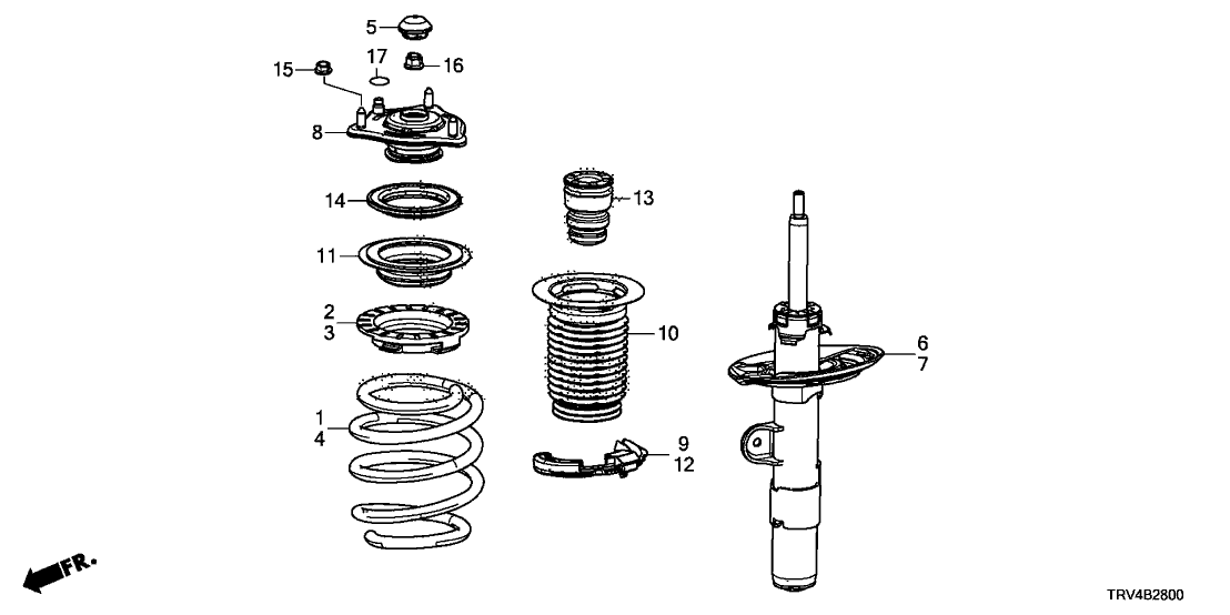 Honda 51406-TRV-A02 Spring, Front Left