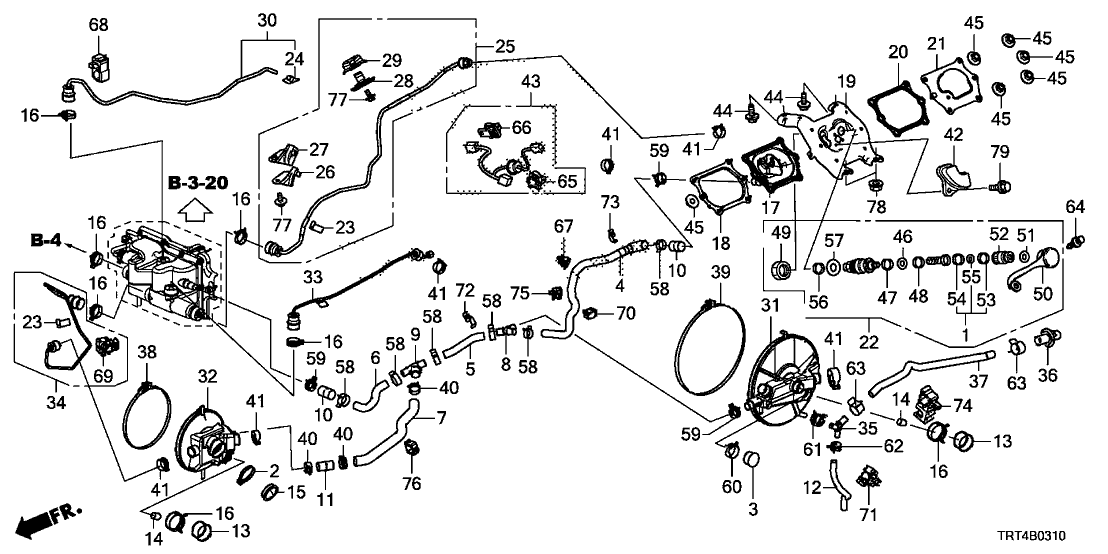 Honda 17543-TRT-A01 Tube C, Vent Duct