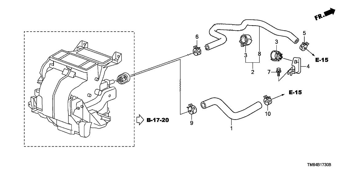 Honda 79725-TM8-A00 Hose, Water Outlet