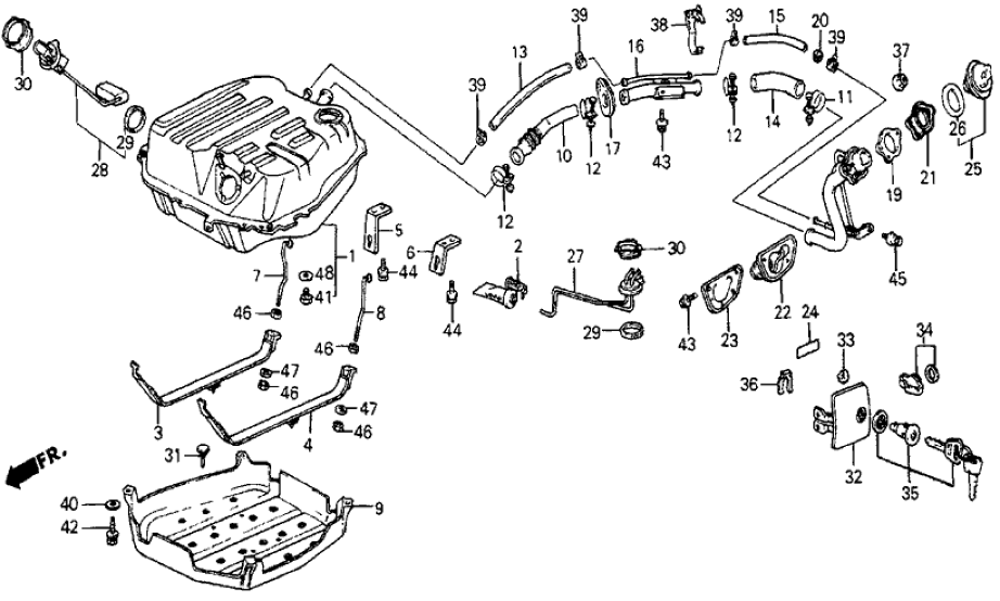 Honda 17655-SD9-000 Pipe B, Fuel Filler Connecting