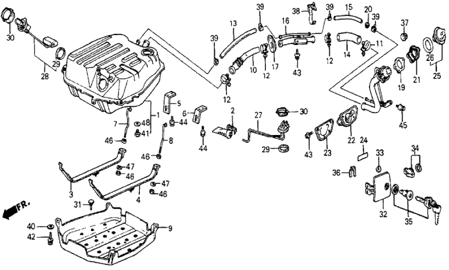 Honda 17524-SD9-000 Band B, L. Fuel Tank Mounting