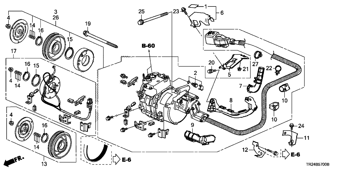 Honda 38873-RMX-A04 Holder A, Compressor Cable