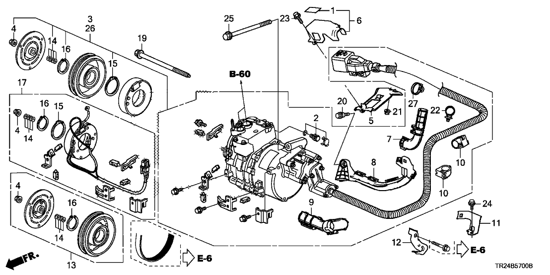 Honda 38874-RMX-A03 Holder B, Compressor Cable