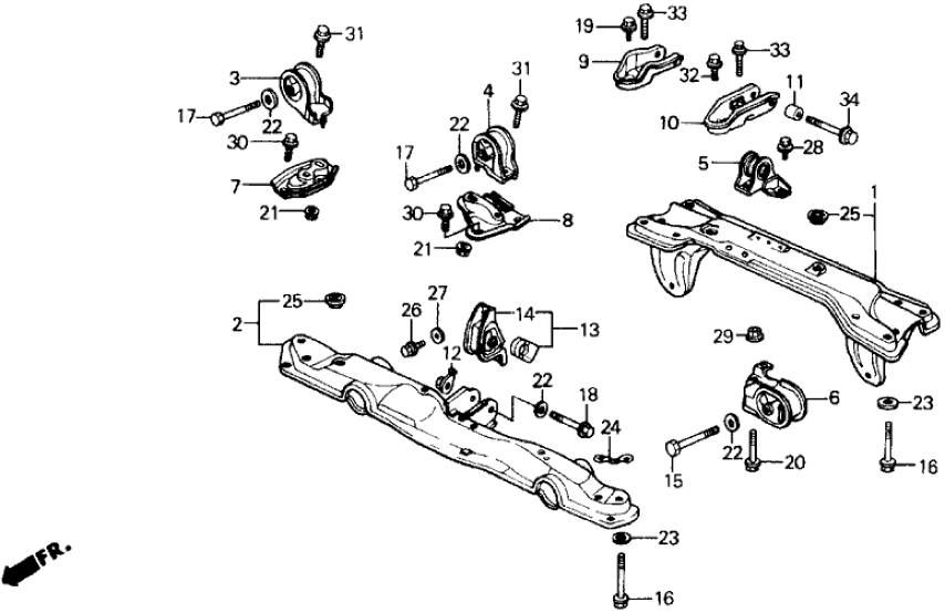 Honda 50250-SH0-A01 Beam, FR.