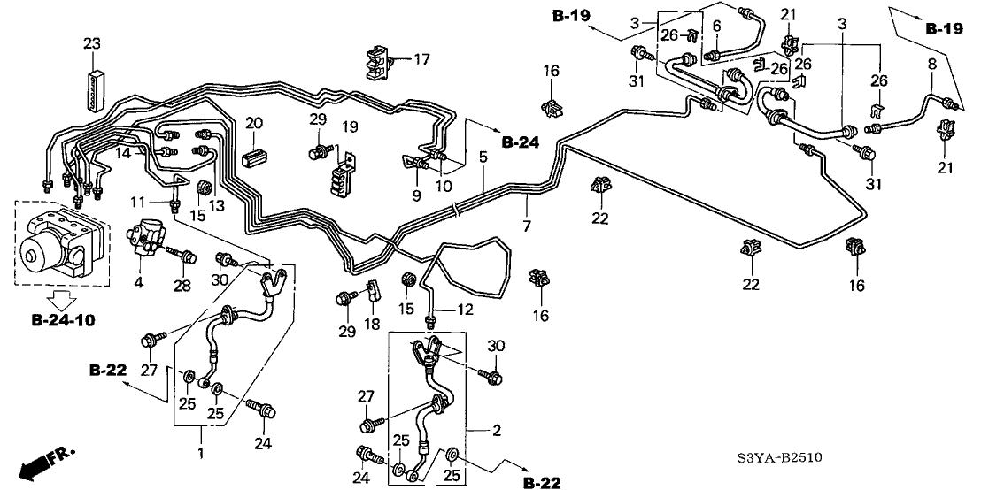 Honda 46374-S3Y-G01 Pipe U, Brake