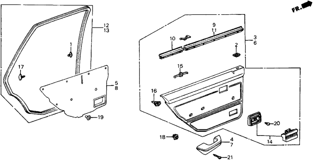 Honda 76852-SB6-000 Weatherstrip, RR. Door (Inner)