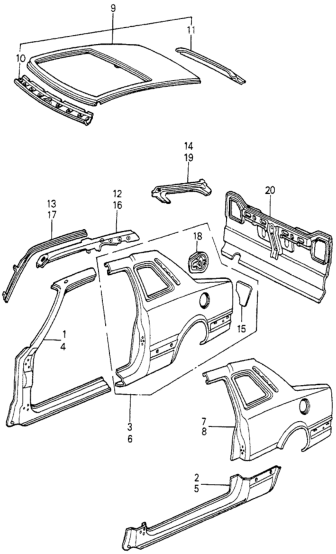 Honda 04715-692-664ZZ Panel, L. RR. Side (Outer)