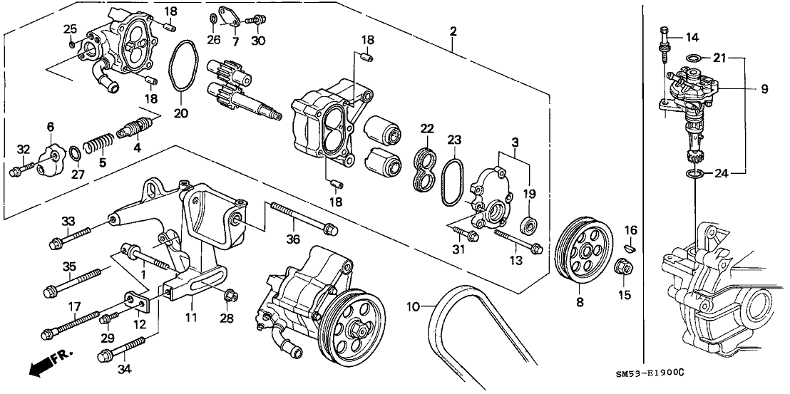 Honda 56994-PT9-000 Bracket, Power Steering Pump