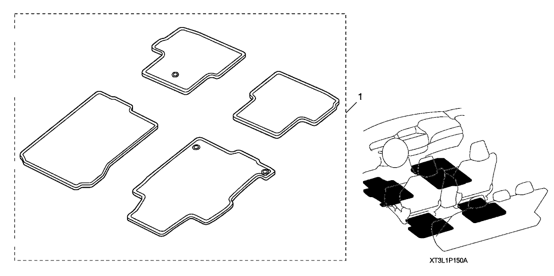 Honda 08P15-T3L-110A Floor Mat, Hfp