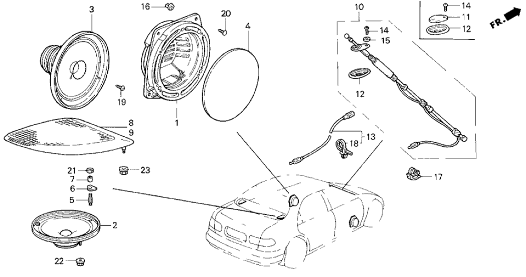 Honda 39120-SR4-C01 Speaker Assembly (6 1/2") (Dual Cone) (Alpine)