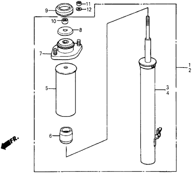 Honda 51605-SB6-014 Shock Absorber Unit, Right Front (Showa)