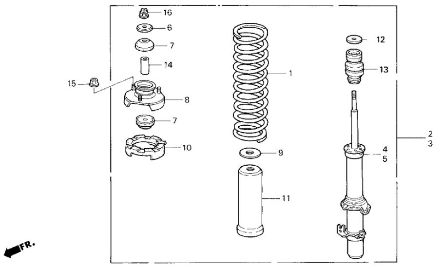 Honda 51605-SX0-A01 Shock Absorber Unit, Right Front