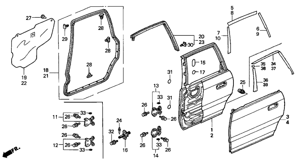 Honda 72861-SX0-000 Seal, L. RR. Door Hole