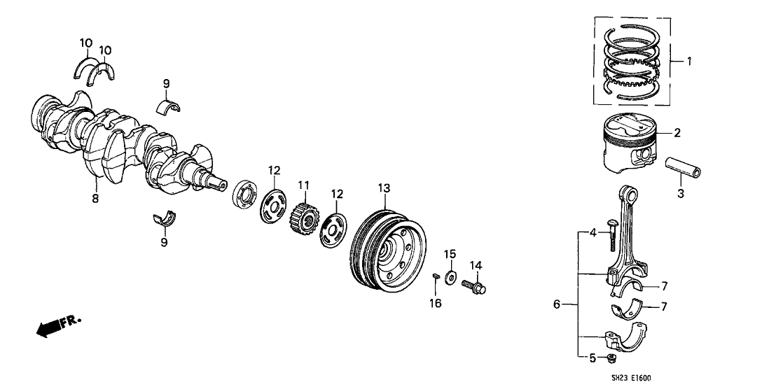 Honda 13210-PM8-A00 Rod, Connecting
