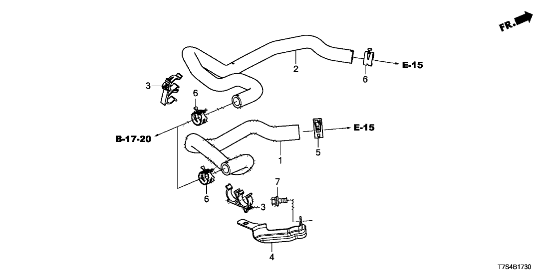 Honda 79721-T7J-H00 Hose, Water Inlet