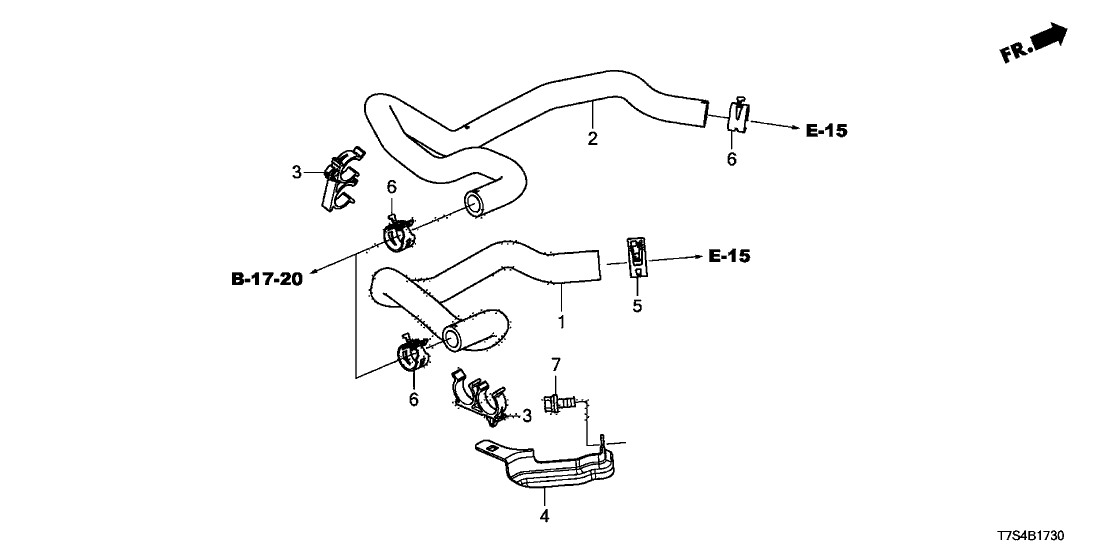 Honda 79725-T7J-H00 Hose, Water Outlet