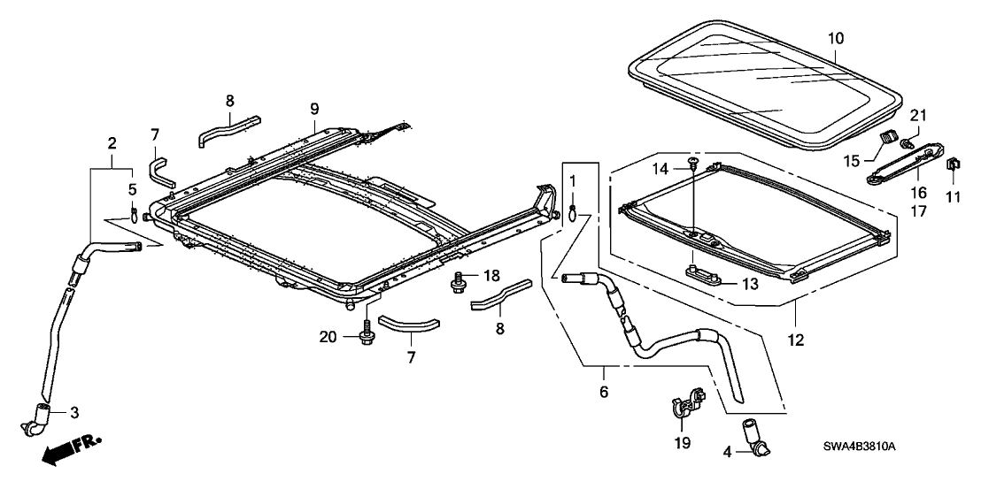 Honda 70100-SXS-A01 Frame, Sunroof