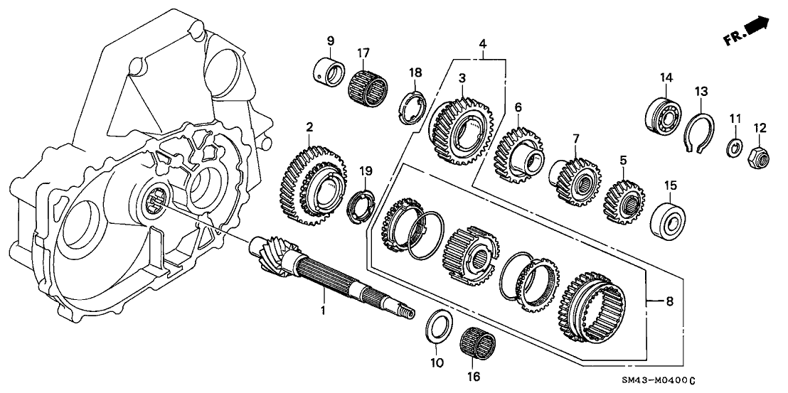 Honda 23432-PX5-J42 Gear Set, Countershaft Second