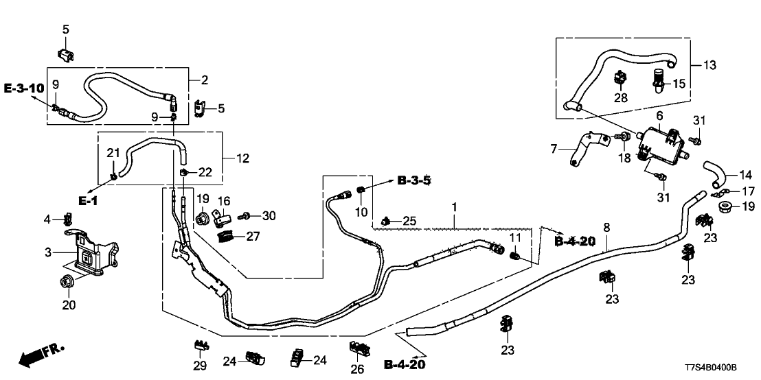 Honda 17745-T7W-A00 Tube, Canister Drain