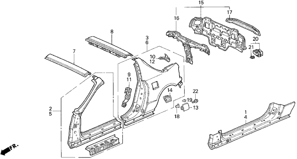 Honda 04635-SR2-A01ZZ Panel Set, R. FR. (Outer)