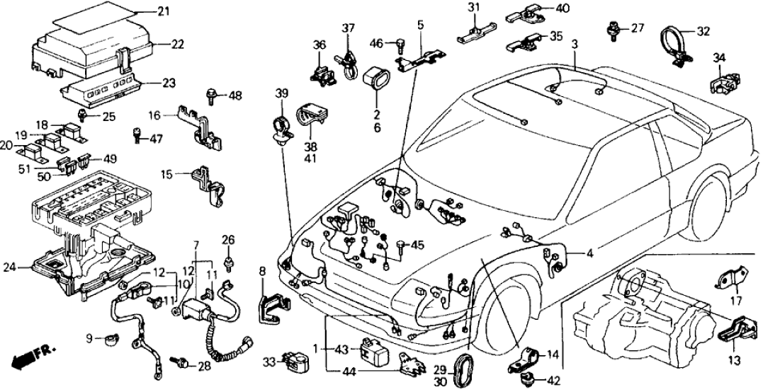 Honda 32157-SF1-A40 Wire Harness, L. Cabin
