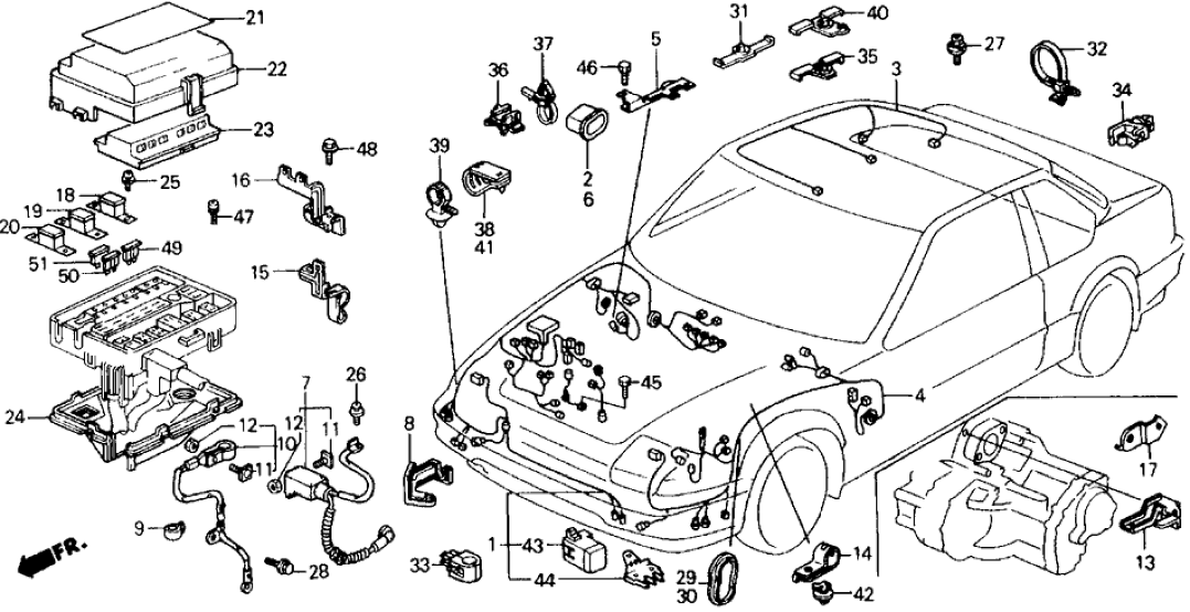 Honda 32100-SF9-A20 Wire Harness, R. Cabin