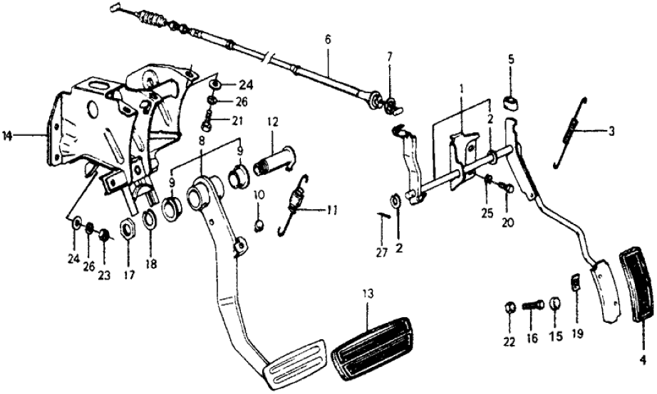 Honda 46500-671-770 Pedal, Brake