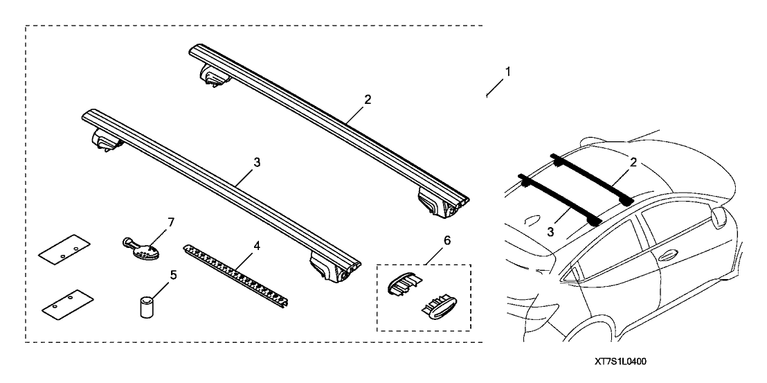 Honda 08L04-T7S-10002 Cross Bar Assy., RR.