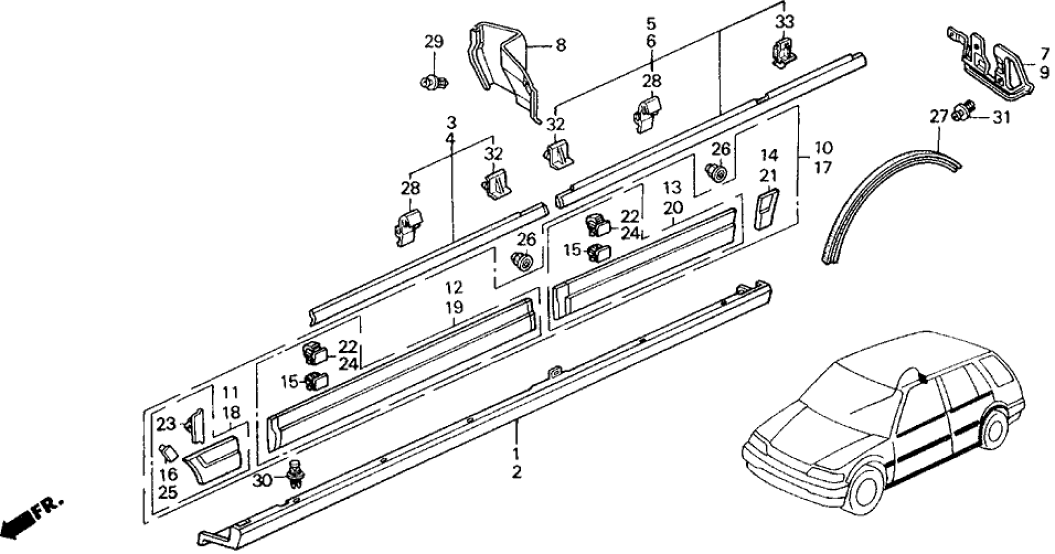 Honda 74908-SH5-A02 Protector, L. RR. Panel