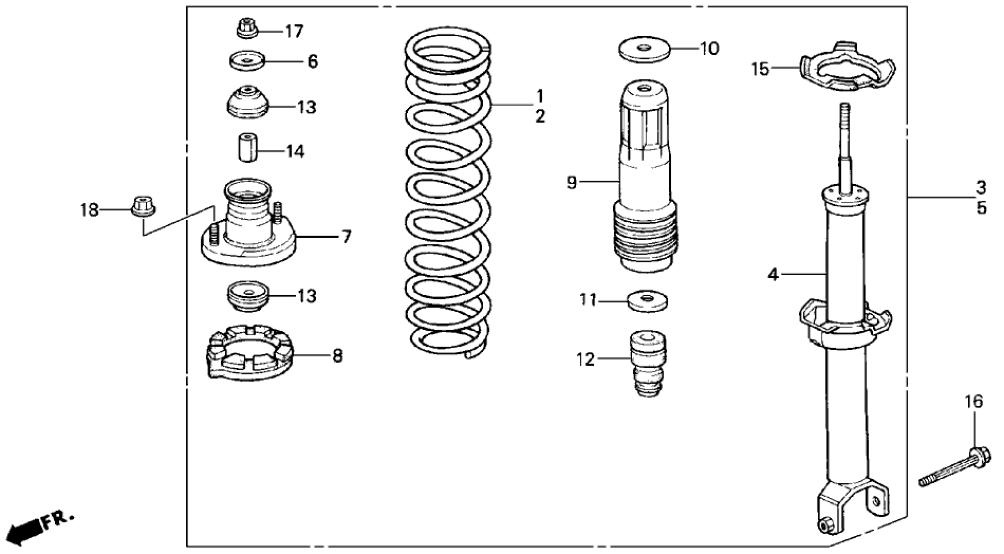 Honda 52620-SV4-A22 Shock Absorber Assembly, Left Rear