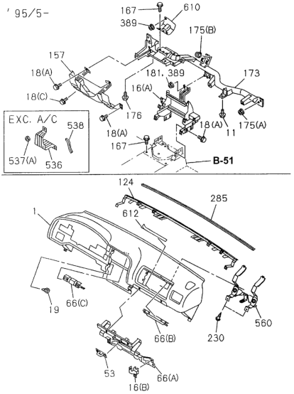 Honda 8-97114-724-1 Reinforcement, Instrument Panel