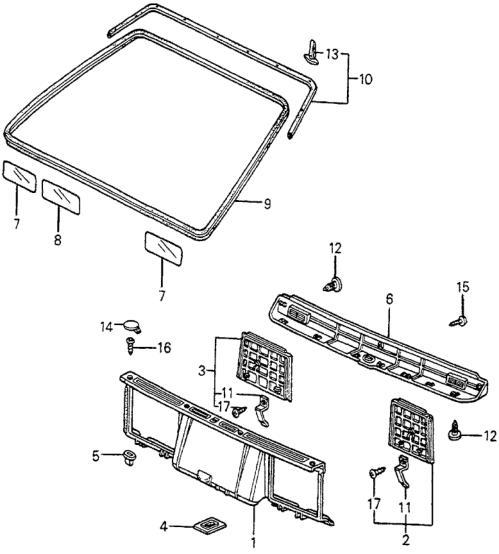 Honda 85863-SA5-010 Seal, Tailgate (Upper)