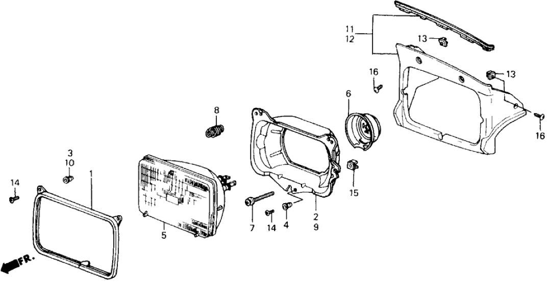 Honda 75155-SF1-000 Garnish, R. Headlight
