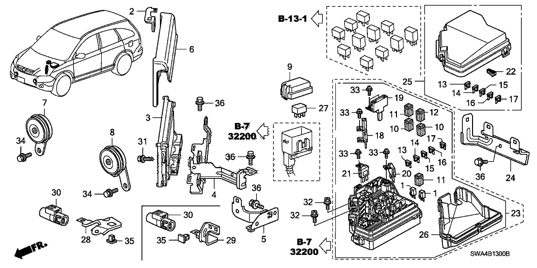 Honda 32411-SWA-000 Bracket, Starter Cable