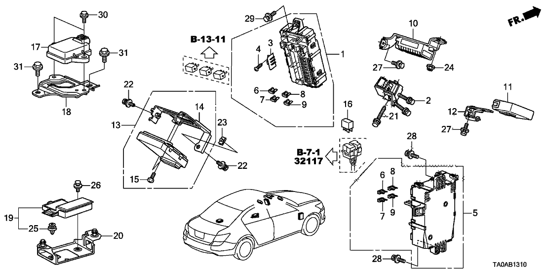 Honda 78301-TA0-A00 Bracket, Compass Unit