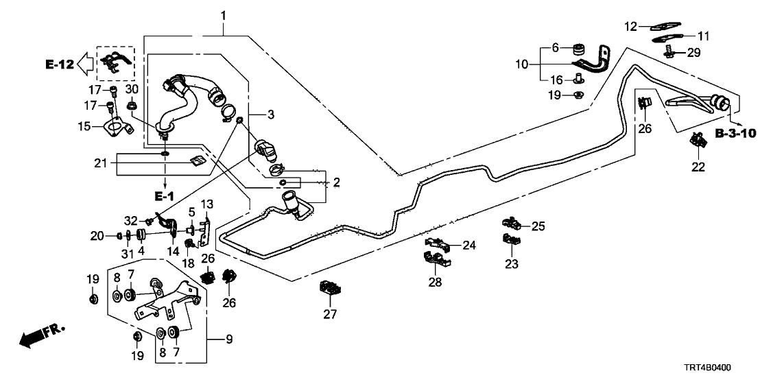 Honda 16070-TRT-000 Set, Fuel Feed Hose