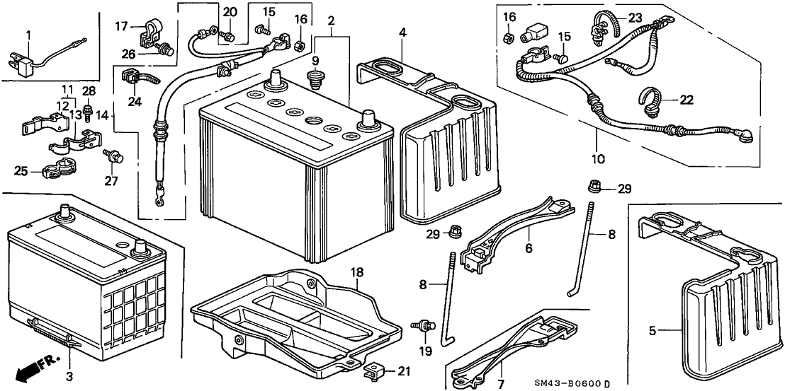 Honda 31510-SM4-A01 Cover, Battery (80D)