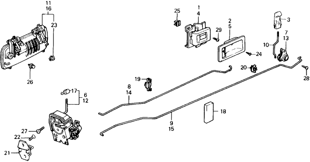 Honda 72680-SH4-004 Handle Assy., L. RR. (Outer) Lock)