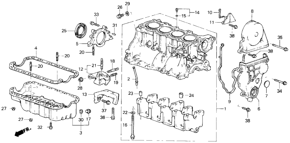 Honda 11000-PE0-020 Block Assy., Cylinder