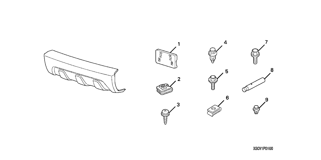 Honda 08P01-SCV-100 Trim, FR. Bumper