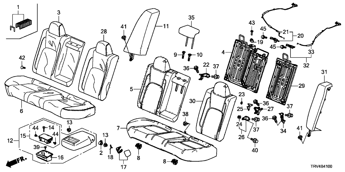 Honda 82180-TRT-A01ZC Center Armrest (Light Gray)