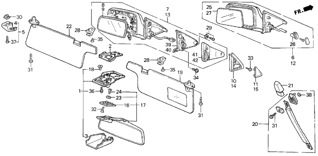 Honda 76250-SF1-A13 Mirror Assembly, Driver Side Door (R.C.)