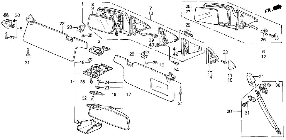 Honda 83280-SF1-A01ZC Sunvisor Assembly, Driver Side (Lofty Blue)