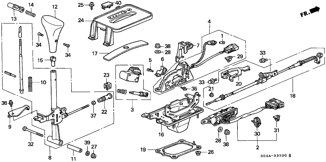 Honda 54100-S04-A71 Lever, Select (LH)