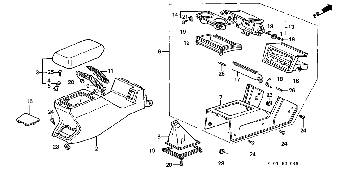 Honda 83405-SE5-A90ZA Armrest, Console (Gray)