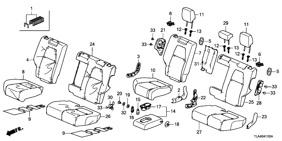 Honda 82521-TLA-A53ZA Cover, Left Rear Seat-Back Trim (Cashmere Ivory) (Leather)